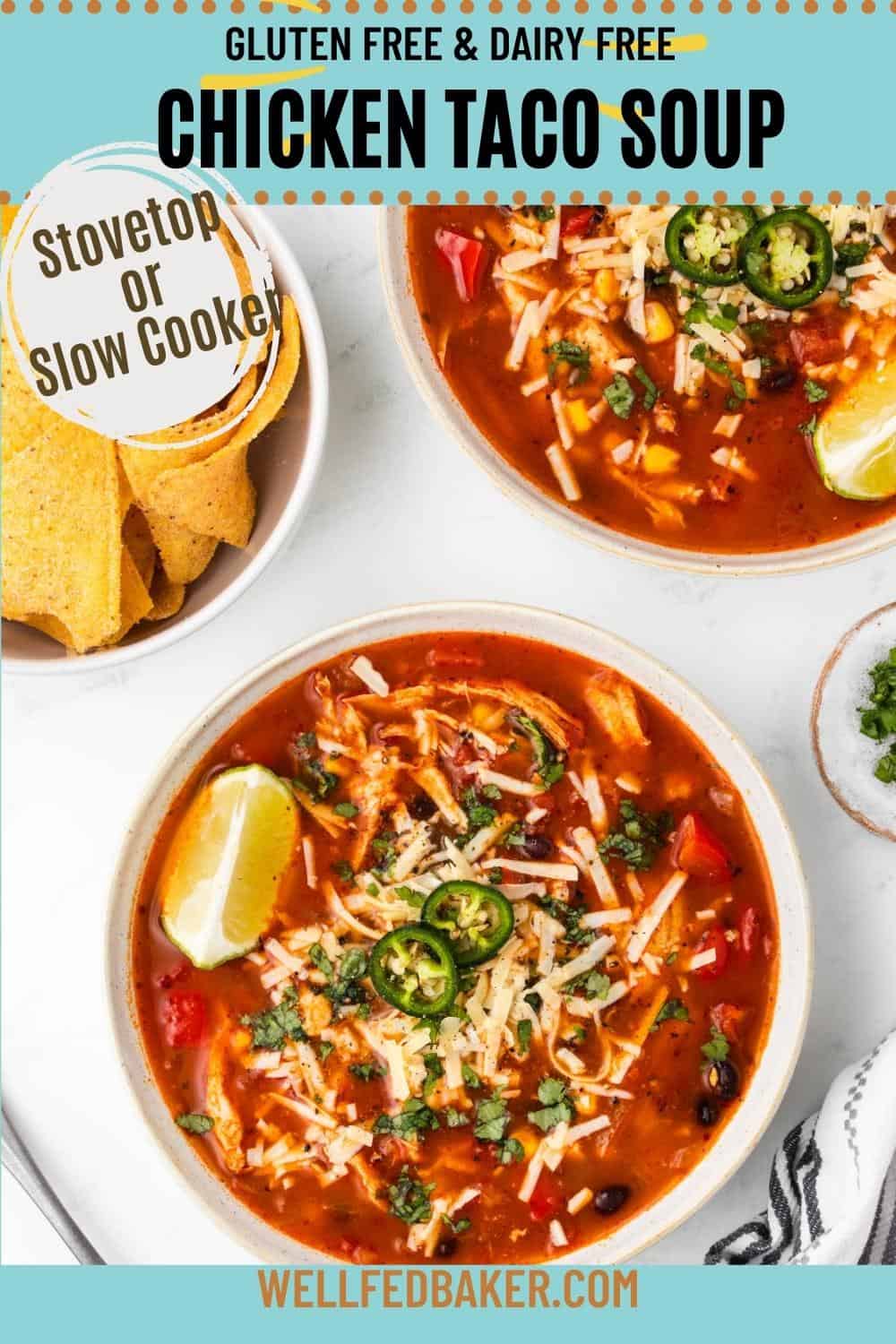 Easy Chicken Taco Soup - Well Fed Baker