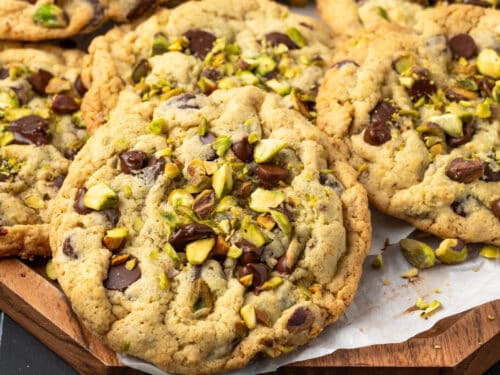 Salted Pistachio Chocolate Chunk Cookies - Scientifically Sweet