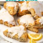 Pin for lemon poppy seed scones recipe.