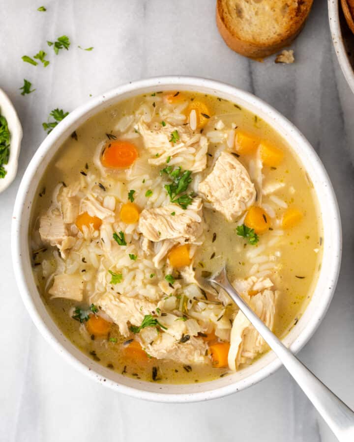 Gluten Free Chicken and Rice Soup - Well Fed Baker