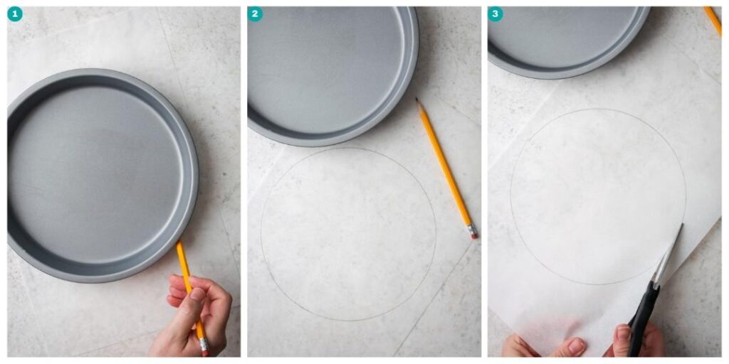Step by step instructions to cut a parchment circle.