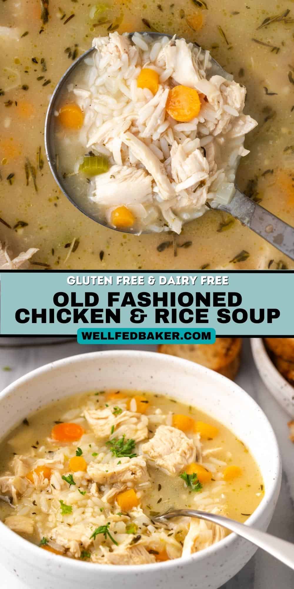 Pin for old fashioned chicken and rice soup.