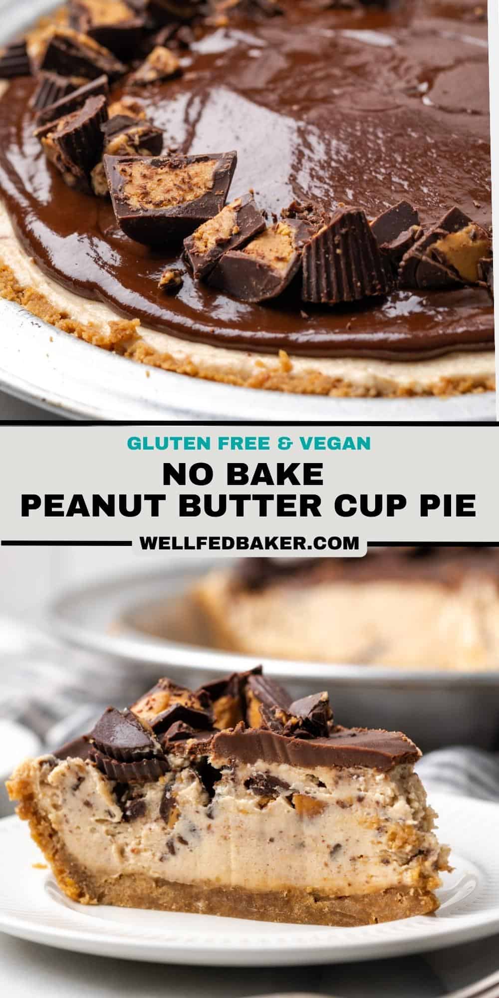 Gluten Free Peanut Butter Pie(Vegan + No Bake) - Well Fed Baker