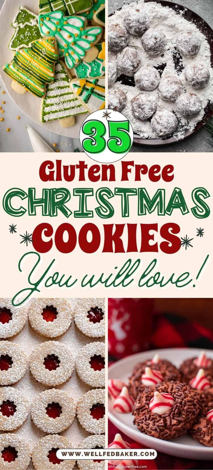 Pin for 35 best gluten free Christmas cookies you will love!