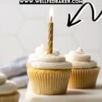 Pin for gluten free vanilla cupcakes.