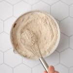 Oat flour in a large bowl.