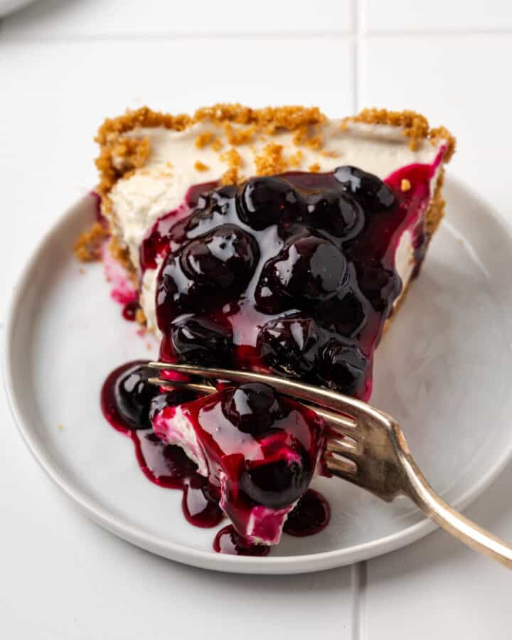 Easy No Bake Blueberry Cheesecake - Well Fed Baker