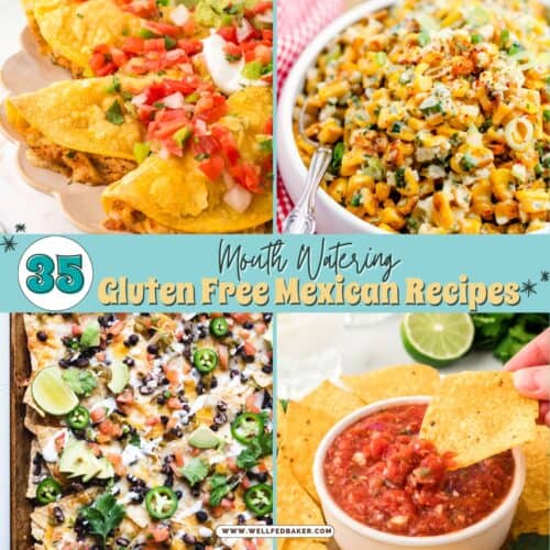 Collage of four gluten free Mexican recipes.