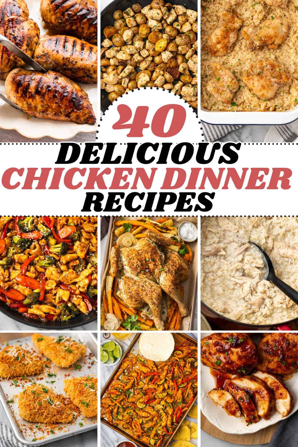 Pin for 40 dairy free chicken dinners.