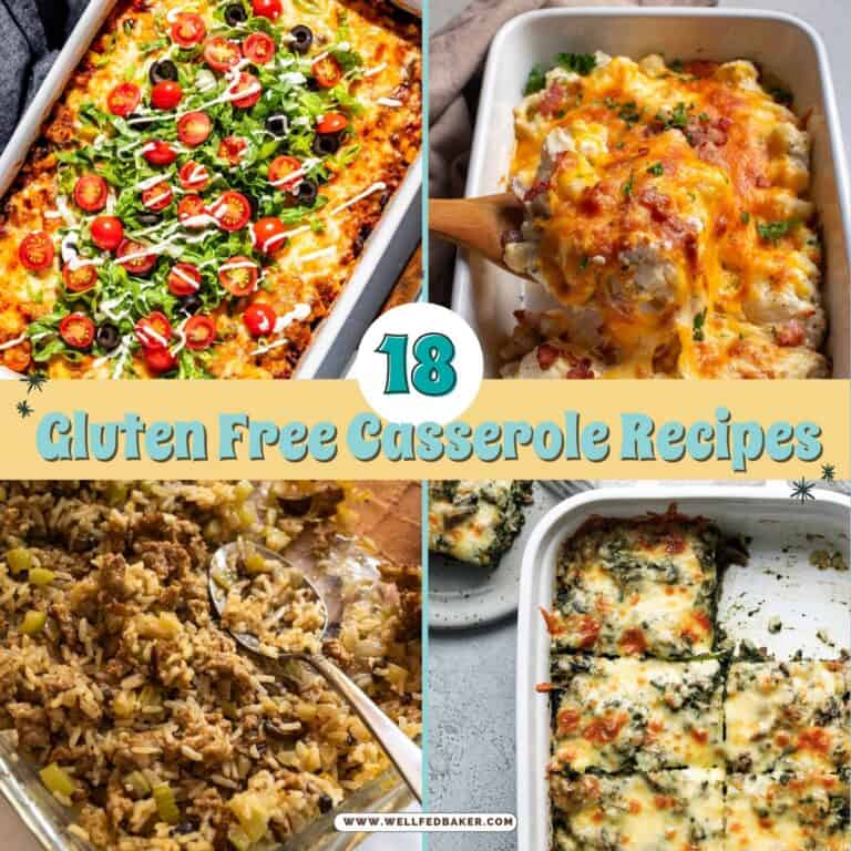 A collage of four gluten free casserole recipes.