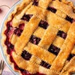 Pin for gluten free cherry pie.