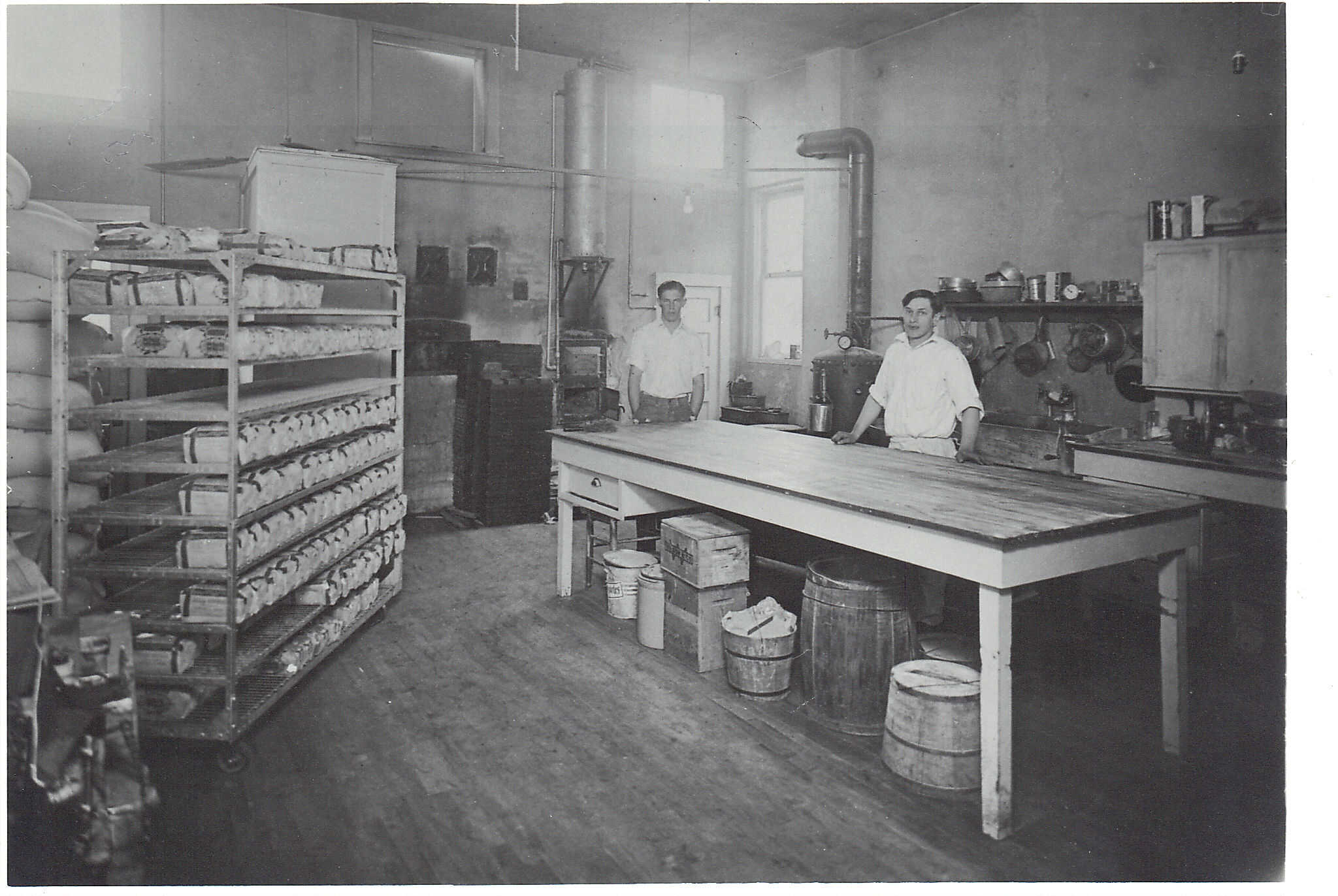 A photo of the kitchen prep space of Stirburek Bakery.