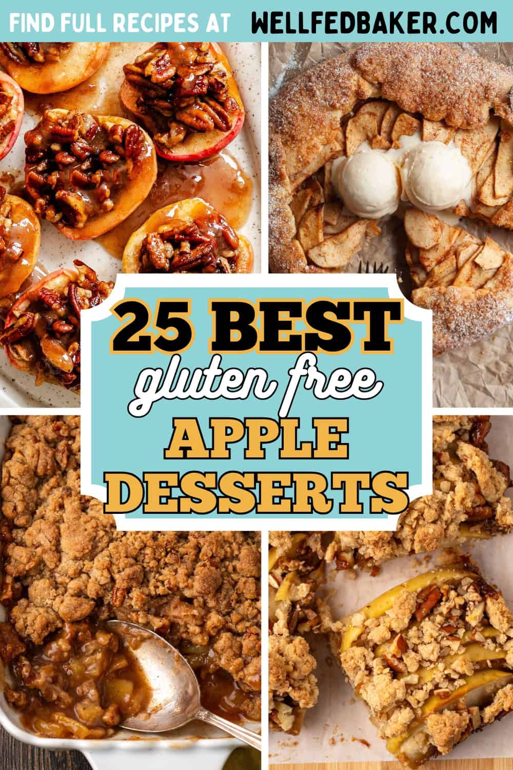 Pin for 25 best gluten free apple desserts.