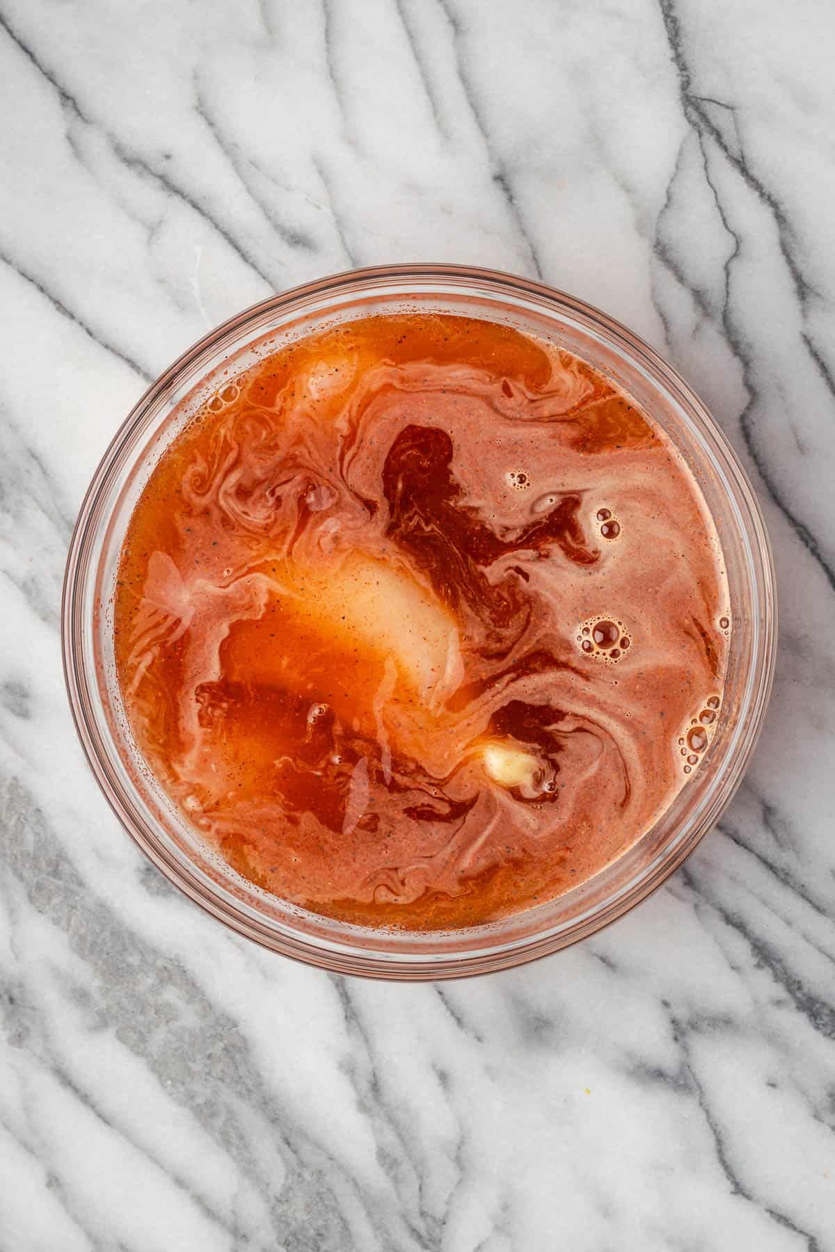 Chicken soaking in the brine.