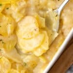 Pin for gluten free scalloped potatoes.