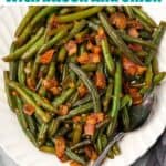 Pin for green beans with bacon and onion.