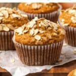 Pin for oat flour banana muffins.