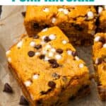 Pin for gluten free pumpkin chocolate chip cake.