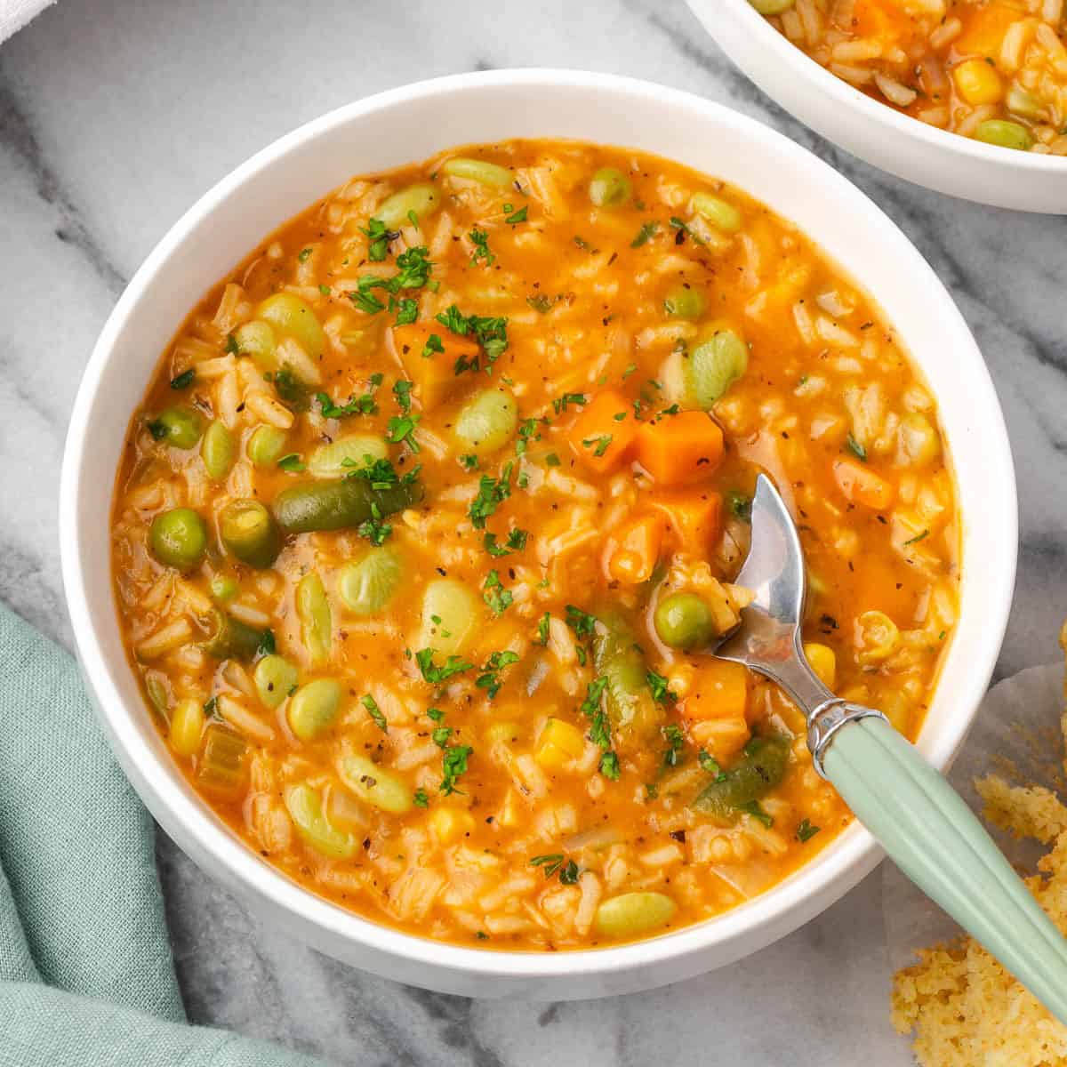 Frozen Vegetable Rice Soup