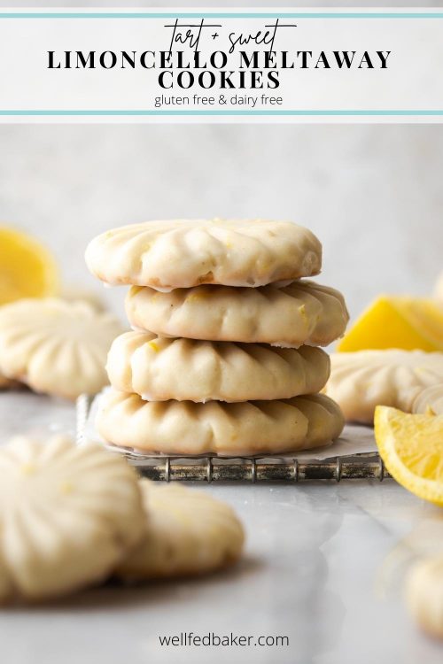 Pin for gluten free limoncello cookies.