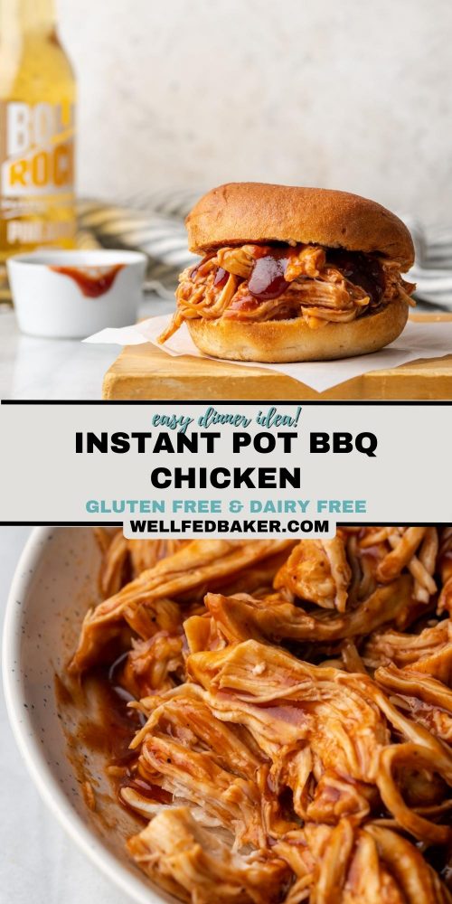 Pin for instant pot BBQ chicken.