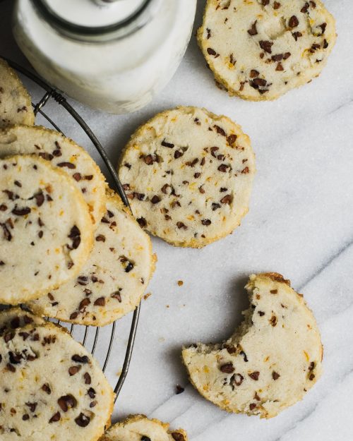 Gluten Free Orange Cocoa Nib Shortbread